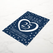 25周年結婚記念日パーティー 青 銀 箔招待状 (回転した状態)