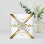 25周年結婚記念日パールゴールドシルバー 招待状 (スタンド正面)