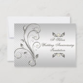 25周年結婚記念日出欠カード 招待状 (正面)