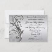 25周年結婚記念日出欠確認招待状カード 招待状 (裏面)