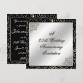 25周年結婚記念日招待状カード 招待状 (正面/裏面)