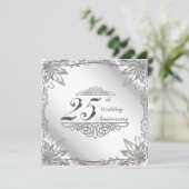 25周年結婚記念日招待状カード 招待状 (スタンド正面)