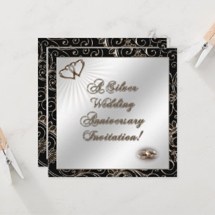 25周年結婚記念日招待状カード 招待状