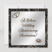 25周年結婚記念日招待状カード 招待状 (正面)