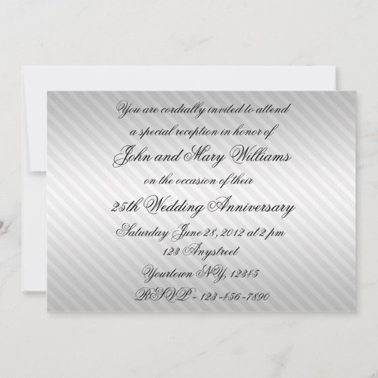 25周年結婚記念日招待状カード 招待状 (裏面)