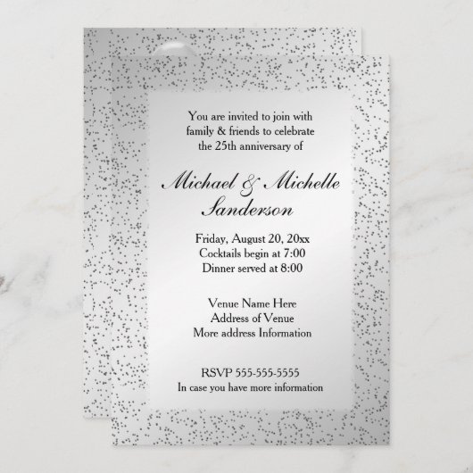 25周年結婚記念日招待状 招待状 (正面/裏面)