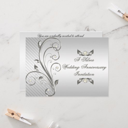 25周年結婚記念日招待状 招待状 (正面/裏面インサイチュ)