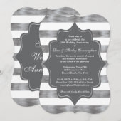 25周年結婚記念日招待状 - 白とグレー 招待状 (正面/裏面)