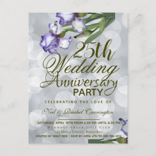 25周年結婚記念日発表ポストカード 案内ポストカード