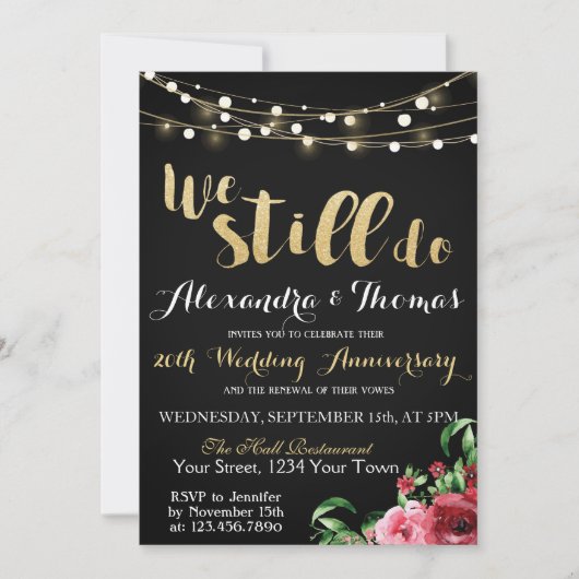 25周年結婚記念日、まだまだ記念日を大切に 招待状 (正面)