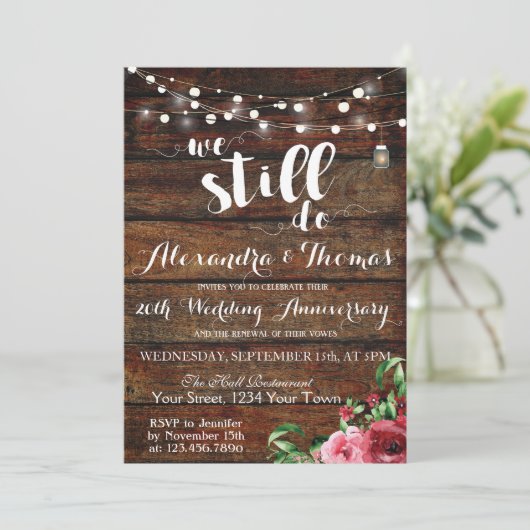 25周年結婚記念日、まだ記念日を祝う 招待状 (スタンド正面)