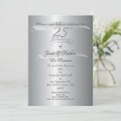 「25周年結婚記念日」シルバーの招待状 招待状 (スタンド正面)