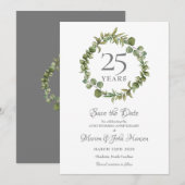 25周年結婚記念日 シルバーアニバーサリー グリーンリース セーブザデート (正面/裏面)