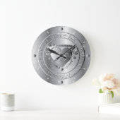 25周年結婚記念日 シルバーハート ラージ壁時計 (ホーム)