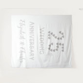 25周年結婚記念日 シルバー ウェディング ハート タペストリー (正面(横))