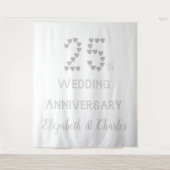 25周年結婚記念日 シルバー ウェディング ハート タペストリー (正面)