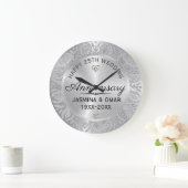 25周年結婚記念日 シルバー＆ダイヤモンド ラージ壁時計 (ホーム)