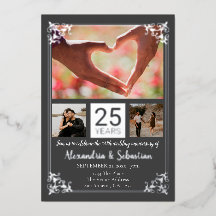 25周年結婚記念日 フォトフレーム付き