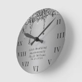25周年結婚記念日 モダン エレガント 50  ラウンド壁時計 (傾斜)