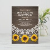 25周年結婚記念日 ラスティックひまわりレース 招待状 (スタンド正面)