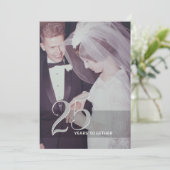 25周年結婚記念日&写真 - 銀灰色 招待状 (スタンド正面)