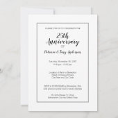 25周年結婚記念日&写真 - 銀灰色 招待状 (裏面)