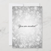 25周年結婚記念日 冬の不思議な世界 シルバー 招待状 (裏面)