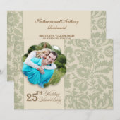25周年結婚記念日 招待状 (正面/裏面)