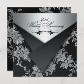 25周年結婚記念日 招待状(フェイクフラップ) 招待状 (正面/裏面)