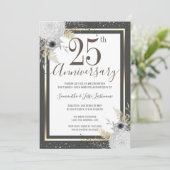 25周年結婚記念日 花の招待状 招待状 (スタンド正面)