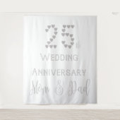 25周年結婚記念日 親 シルバーウェディング タペストリー (正面)