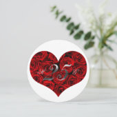 25周年結婚記念日 赤いバラのハート エレガントI 招待状 (スタンド正面)