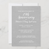 25周年結婚記念 フォト ブラシ シルバー 招待状 (裏面)