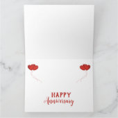 25周年結婚赤いハート風船 サンキューカード (内部)