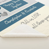 25周年結婚銀とブルー シェルパブランケット (3/4)