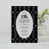 25周年結婚銀エレガントモダン銀 箔招待状 (立ち正面)