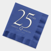 25周年結婚銀オープンハート 箔ナプキン (左)