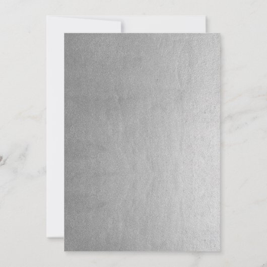 25周年結婚銀パーソナライズされたフェイク銀 招待状 (裏面)