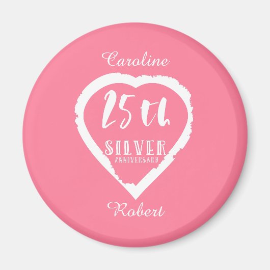 25周年結婚銀伝統的銀 マグネット (正面)