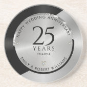 25周年結婚黒銀2 コースター (正面)