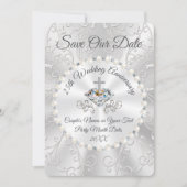 25周年結婚DATEカードを保存 招待状 (正面)