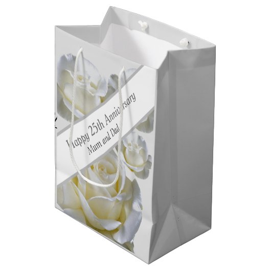 25周年編集可能シルバーバラ ミディアムペーパーバッグ (正面アングル)