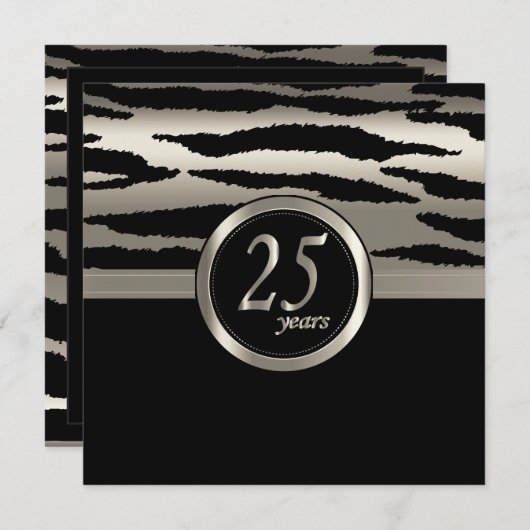 25周年記念おめでとう 招待状 (正面/裏面)