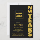 25周年記念お祝いビジネスロゴ 招待状 (正面)