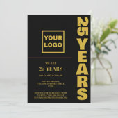 25周年記念お祝いビジネスロゴ 招待状 (スタンド正面)