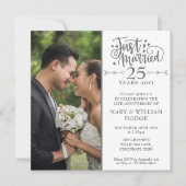 25周年記念たった今結婚しました結婚の写真広場 招待状 (正面)