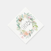 25周年記念のシルバーの結婚式のバラの花環 スタンダードカクテルナプキン (角)