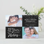 25周年記念のシルバーアニバーサリー　Then & Now フォト　コンフェッティ 招待状 (スタンド正面)