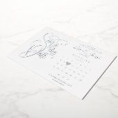 25周年記念のセーブ・ザ・デートカレンダー シルバー 箔招待状 (回転した状態)