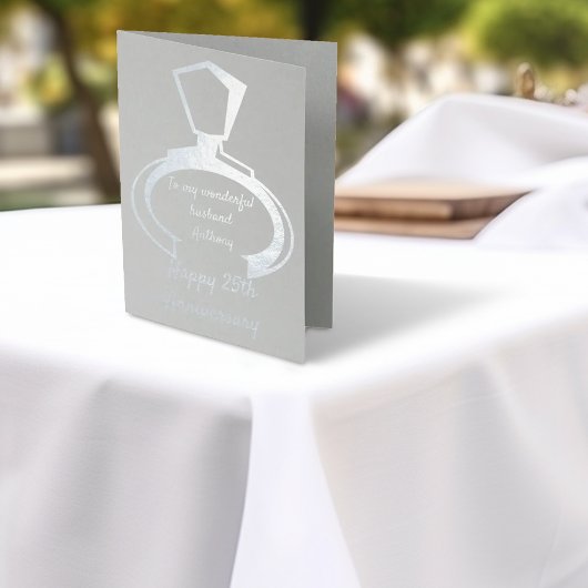 25周年記念の夫へのメッセージ 箔カード